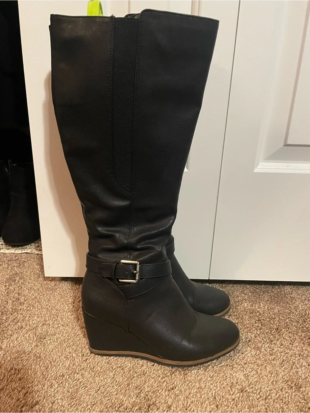 SOUL Naturalizer Black Over-the-Knee Wedge Boots
